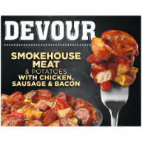 DEVOUR Smokehouse Meat & Potatoes with Chicken Sausage & Bacon BBQ Sauce Frozen Meal  9.8 OZ