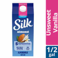 Silk Unsweet Vanilla Almond Milk 1/2 gal