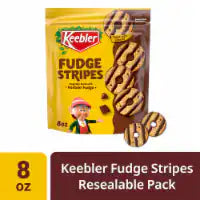 Keebler Fudge Stripes Original Shortbread Cookies Magically Drizzled with Keebler Fudge 8 oz