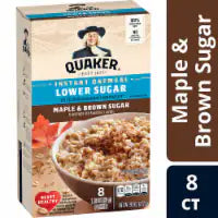 Quaker® Maple & Brown Sugar Lower Sugar Instant Oatmeal 8 ct