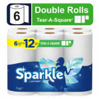 Sparkle® Tear-A-Square® Double Roll Paper Towels 6 Rolls