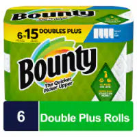 Bounty Double Plus Select-A-Size White Paper Towel Rolls 6 Rolls