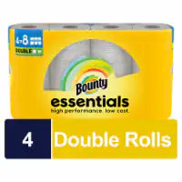 Bounty Essentials Select-A-Size Paper Towels, 4 Double Rolls, White, 108 Sheets Per Roll