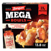 Banquet MEGA Bowls Mike's Hot Honey Chicken Mac 'n Cheese, Frozen Meal 13.8 OZ