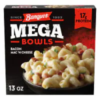 Banquet MEGA Bowls Bacon Mac 'N Cheese, Frozen Meal 13 OZ