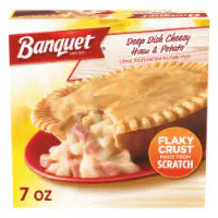 Banquet Cheesy Ham and Potato Deep Dish Pot Pie, Frozen Meal 7 OZ