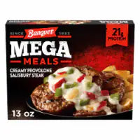 Banquet MEGA Meals Creamy Provolone Salisbury Steak, Frozen Meal 13 OZ
