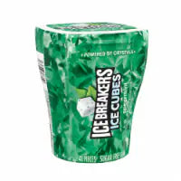 ICE BREAKERS Ice Cubes Spearmint Sugar Free Chewing Gum Bottle 40 pcs