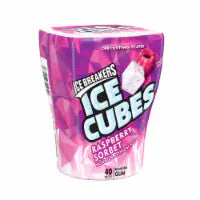 ICE BREAKERS Ice Cubes Raspberry Sorbet Sugar Free Chewing Gum Bottle 40 pcs