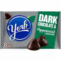 YORK Dark Chocolate and Peppermint Flavored Baking Chips Bag 8 oz