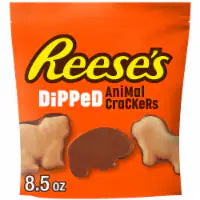 REESE'S Chocolate and Peanut Butter Candy Dipped Animal Crackers Bag 8.5 oz