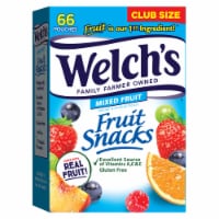 Welch's Mixed Fruit Fruit Snacks 0.8oz Pouches - 66Ct Box