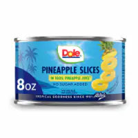 Dole® Canned Pineapple Slices Fruit In 100% Pineapple Juice 8oz