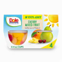 Dole® Fruit Bowls® Cherry Mixed Fruit In 100% Juice Cups 4 ct / 4 oz