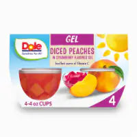 Dole® Fruit Bowls® Peaches in Strawberry Flavored Gel Fruit Cups