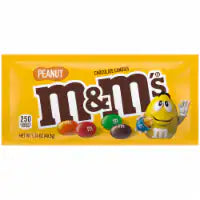 M&M'S Peanut Milk Chocolate Candy, Full Size Pouch 1.74 oz