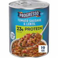 Progresso Protein Tomato Sausage and Lentil Gluten Free Canned Soup 19 oz