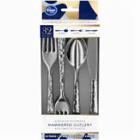 Kroger® Elevated Elegance Heavyweight Plastic Hammered Cutlery Set - Silver 32 pc
