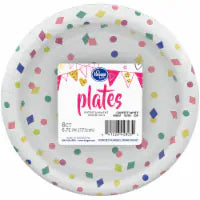 Kroger® Entertainment Essentials Geo Confetti Paper Plates - White 8 pk