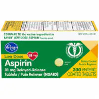 Kroger® Low Dose Aspirin Pain Reliever Tablets 81mg 200 ct