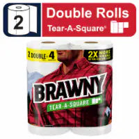 Brawny® Tear-A-Square® Paper Towels Double Rolls 2 Rolls