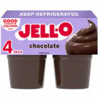 Jell-O Original Chocolate Pudding Cups Snack 4 CT