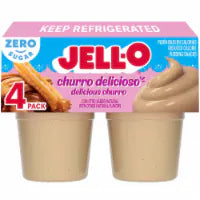 Jell-O Zero Sugar Churro Delicioso with Other Natural Flavors Ready-to-Eat Pudding Snack Cups 14.5 OZ