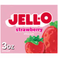 Jell-O Strawberry Gelatin Dessert Mix, Box 3 OZ