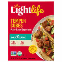 Lightlife Southwest Tempeh Cubes Plant-Based Vegan Protein 6oz