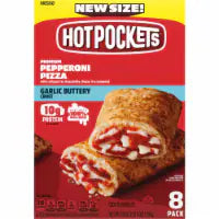 Hot Pockets Pepperoni Pizza Frozen Snacks in a Garlic Buttery Crust 8 Pack