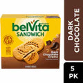belVita Dark Chocolate Creme Breakfast Bar Biscuit Sandwiches 5 ct