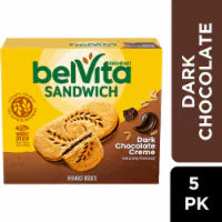belVita Dark Chocolate Creme Breakfast Bar Biscuit Sandwiches 5 ct