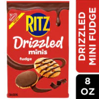 RITZ Drizzled Minis Fudge Crackers 8 oz