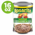 Rosarita No Fat Refried Beans with Green Chile and Lime, Canned Beans 16 OZ