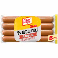 Oscar Mayer Natural Selects Bun-Length Angus Beef Uncured Beef Franks Hot Dogs Pack 8 CT