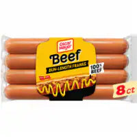 Oscar Mayer Bun-Length Beef Franks Hot Dogs, Pack 8 CT