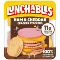Lunchables Ham & Cheddar Cheese Cracker Stackers with Vanilla Creme Cookies 3.5 oz  Snack Kit