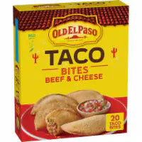 Old El Paso Beef and Cheese Taco Bites Frozen Snacks 20 ct / 0.65 oz