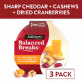 Sargento® Balanced Breaks® Sharp Cheddar With Cashews & Cranberries 3 ct / 1.5 oz each
