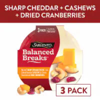 Sargento® Balanced Breaks® Sharp Cheddar With Cashews & Cranberries 3 ct / 1.5 oz each