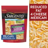 Sargento® Reduced Fat 4 Cheese Mexican Traditional Cut Shredded Cheese 7 oz