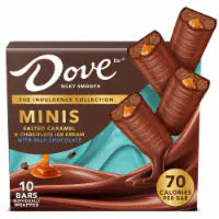 DOVE Ice Cream Minis, Milk Chocolate Salted Caramel Chocolate Ice Cream Bars 10 pk / 6.5 oz