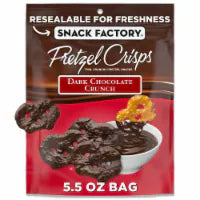 Snack Factory Pretzel Crisps Dark Chocolate Covered Pretzels 5.5 oz
