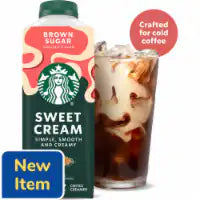 Starbucks Brown Sugar Flavored Sweet Cream Creamer Perfect for Cold Brew & Iced Coffee 24 FL OZ