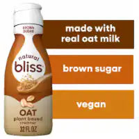natural bliss Brown Sugar Flavored Oat Milk Creamer Non Dairy Coffee Creamer Plant Based 32 fl oz