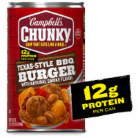 Campbell's Chunky Texas-Style BBQ Burger with Natural Smoke Flavor Soup 18.8 oz Can