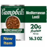 Campbell's® Protein Mediterranean Lentil Soup, 16.3 Oz Can