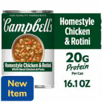Campbell's Protein Homestyle Chicken and Rotini Soup, 16.1 Oz Can