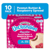 Smucker’s Uncrustables Peanut Butter & Raspberry Spread Sandwiches, 10 Count, 2 Oz. Each, Frozen