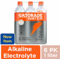 Gatorade™ Alkaline Electrolyte Infused Purified Bottled Water 6 pack / 1 liter